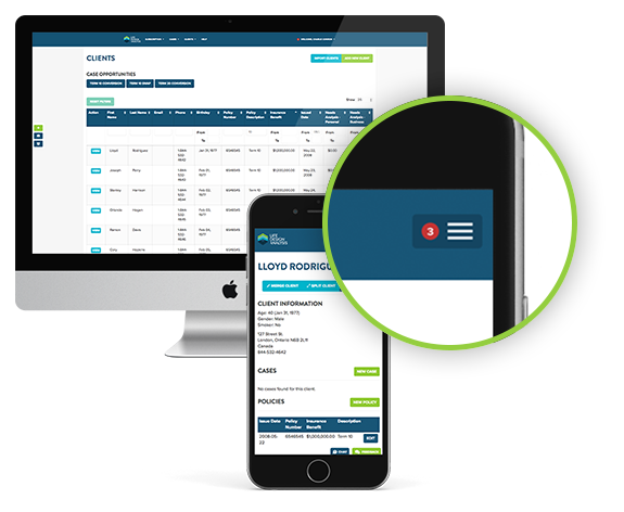 Close up of notification indicator found within Life Design Analysis website header.